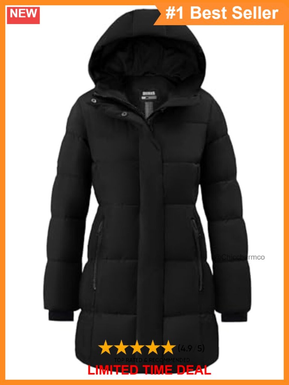 Women's Waterproof Hooded Long Puffer Winter Coat Padded Parka